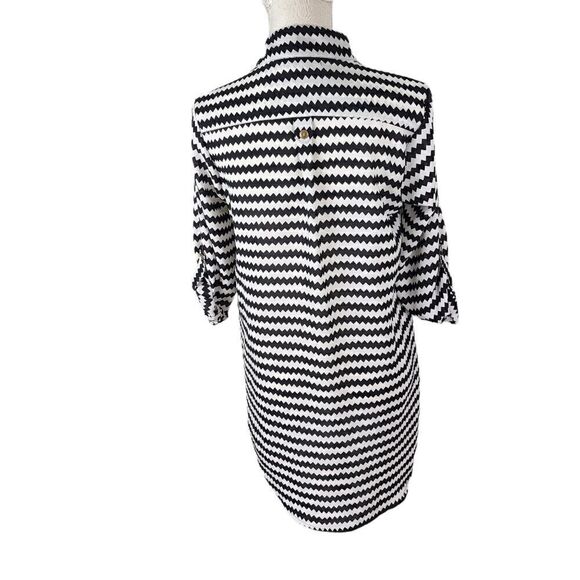 BODY CENTRAL WOMEN'S TUNIC DRESS BLACK AND WHITE AZTEC PRINT SIZE MEDIUM - Picture 4 of 7